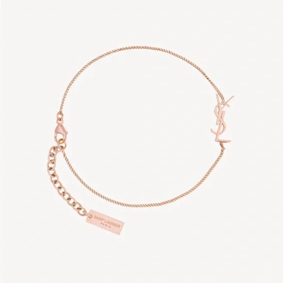 AUTHENTIC YSL CASSANDRE CHARM BRACELET IN METAL - Rose Gold Plated - Picture 4 of 5